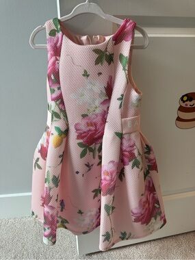 Ted Baker Pink Floral Textured Girls' Dress